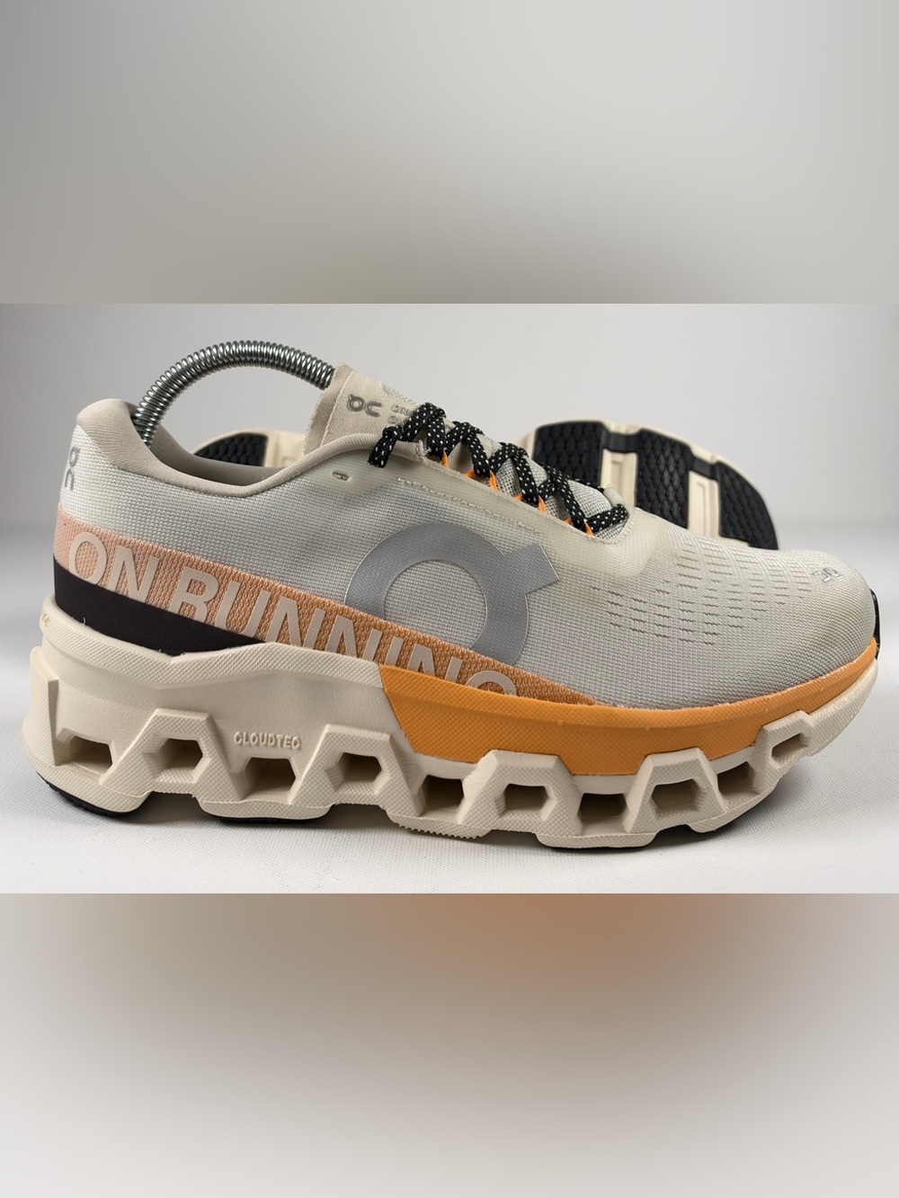 On Cloud Women's Cloudmonster 2 Running Shoes Ivory & Tangerine Women's Size 8
